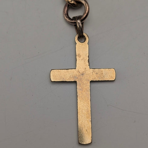 Antique rolled gold Albert chain cross fob